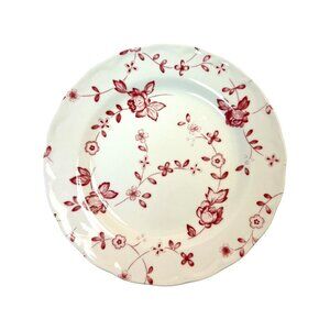 Vintage Double Phoenix Nikko Japan Floral Plate Red & White Porcelain Design
